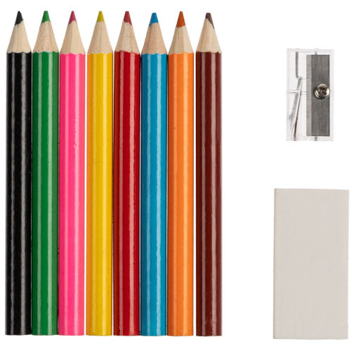 Набор Hobby с цветными карандашами, ластиком и точилкой, красный, уценка