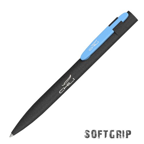 Ручка шариковая "Lip SOFTGRIP", черный с голубым