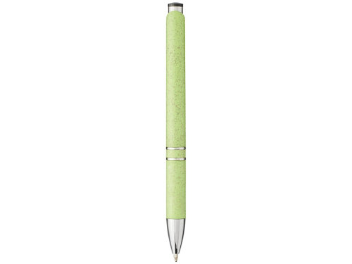 Шариковая кнопочная ручка Moneta из АБС-пластика и пшеничной соломы, зеленый