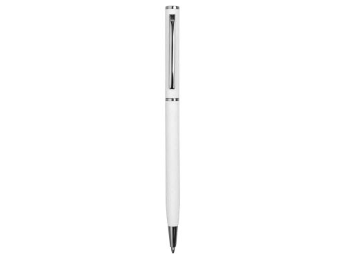 Ручка металлическая шариковая Атриум с покрытием софт-тач, белый