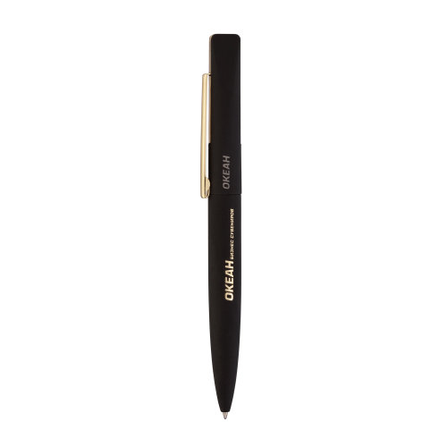 Ручка шариковая "Mercury", покрытие soft touch, черный с золотом