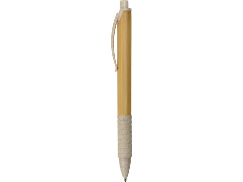 Ручка из бамбука и переработанной пшеницы шариковая Nara, бамбук/бежевый