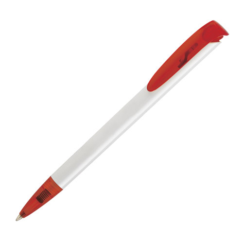 Ручка шариковая JONA T, белый/оранжевый прозрачный#, белый с красным