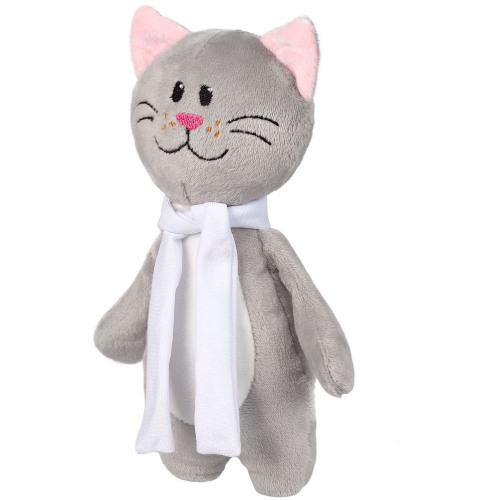 Мягкая игрушка Beastie Toys, котик с белым шарфом