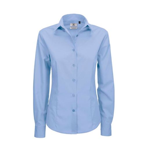 Рубашка женская с длинным рукавом LSL/women, корпоративный голубой