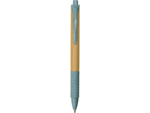 Ручка из бамбука и переработанной пшеницы шариковая Nara, бамбук/синий