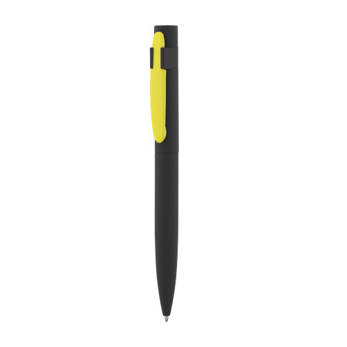 Ручка шариковая "Lip", покрытие soft touch, черный с желтым