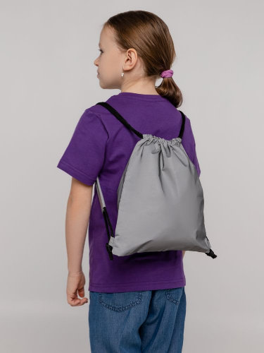 Детский рюкзак-мешок Manifest из светоотражающей ткани, серый