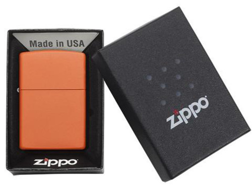 Зажигалка ZIPPO Classic с покрытием Orange Matte, латунь/сталь, оранжевая, матовая, 38x13x57 мм