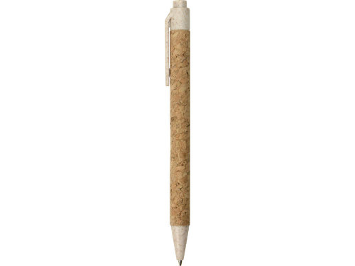 Ручка из пробки и переработанной пшеницы шариковая Evora, пробка/бежевый
