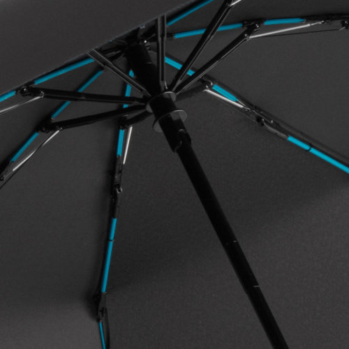Зонт складной AOC Mini с цветными спицами, бирюзовый