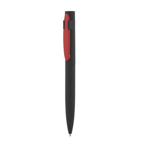 Ручка шариковая "Lip", покрытие soft touch, черный с красным