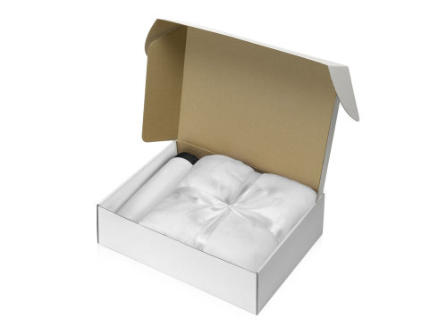 Подарочный набор с пледом, термокружкой Dreamy hygge, белый