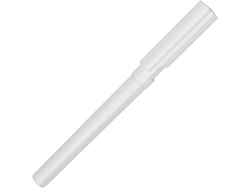 Ручка пластиковая шариковая трехгранная Nook с подставкой для телефона в колпачке, белый
