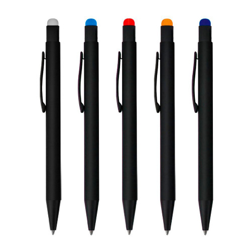 Ручка шариковая Raven, черный с оранжевым