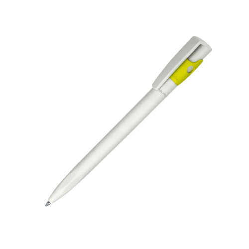 Ручка шариковая KIKI EcoLine SAFE TOUCH, светло-зеленый, пластик (белый, желтый)
