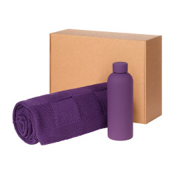 Подарочный набор Prima, Cella, фиолетовый (плед, термобутылка)