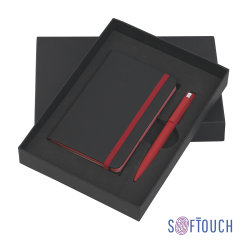 Набор подарочный "Сардиния", покрытие soft touch, черный с красным