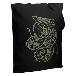 Холщовая сумка «Полинезийский дракон», черная