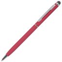 Ручка шариковая со стилусом TOUCHWRITER SOFT, покрытие soft touch (красный, серебристый)
